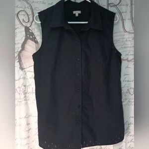 Talbot Navy Blue Nautical L Sleeveless Top